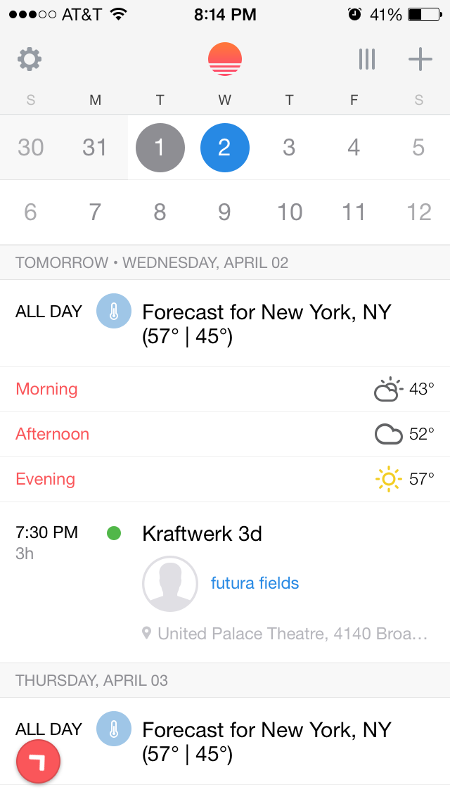 Sunrise Calendar